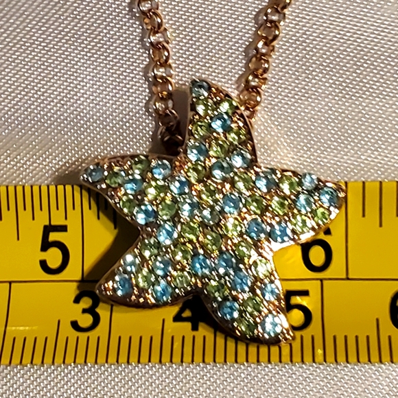 Starfish pendant necklace.  Never worn. Sparkles. About 18" + 3" extention - Picture 3 of 10